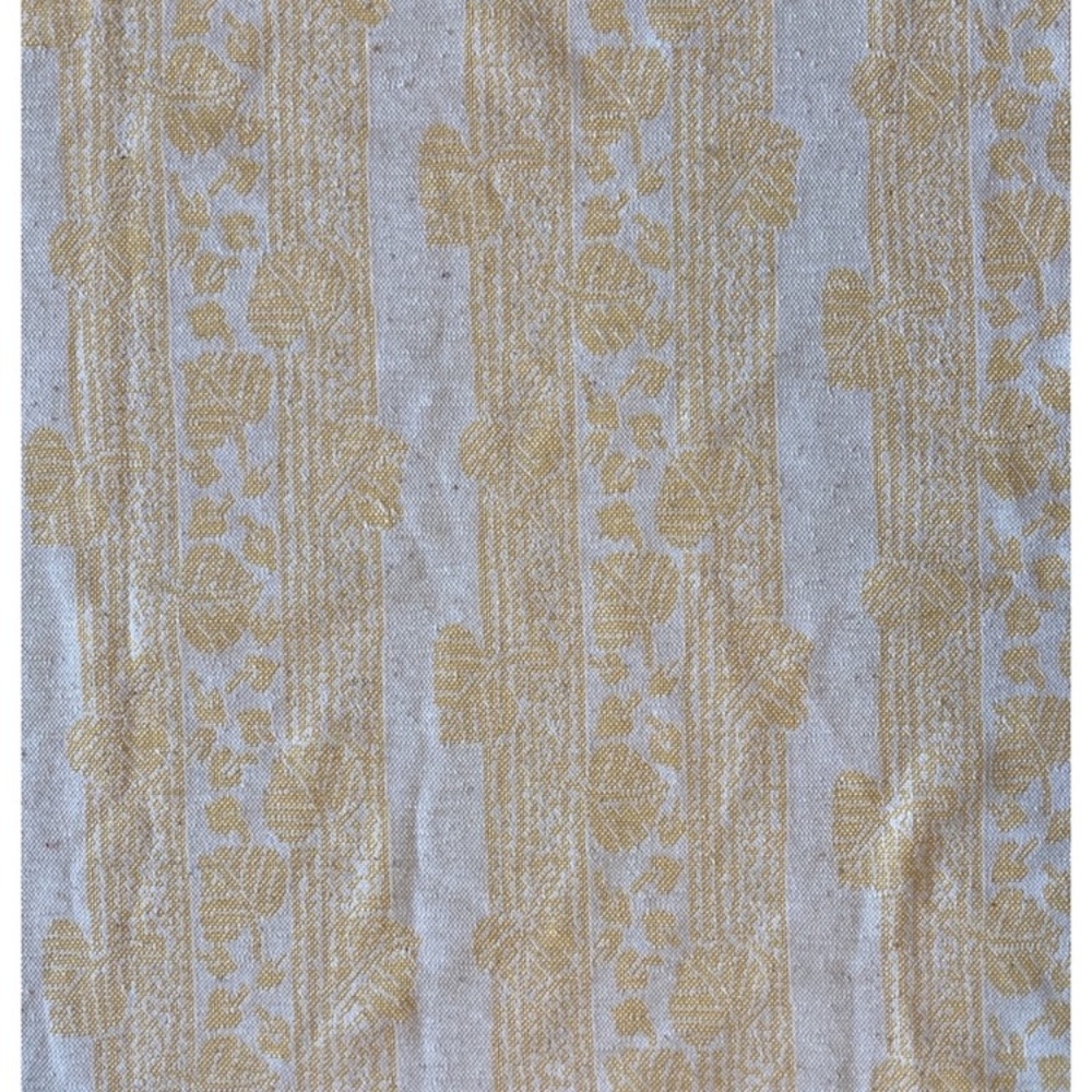 70s polyester knit fabric remnant, yellow, double knit